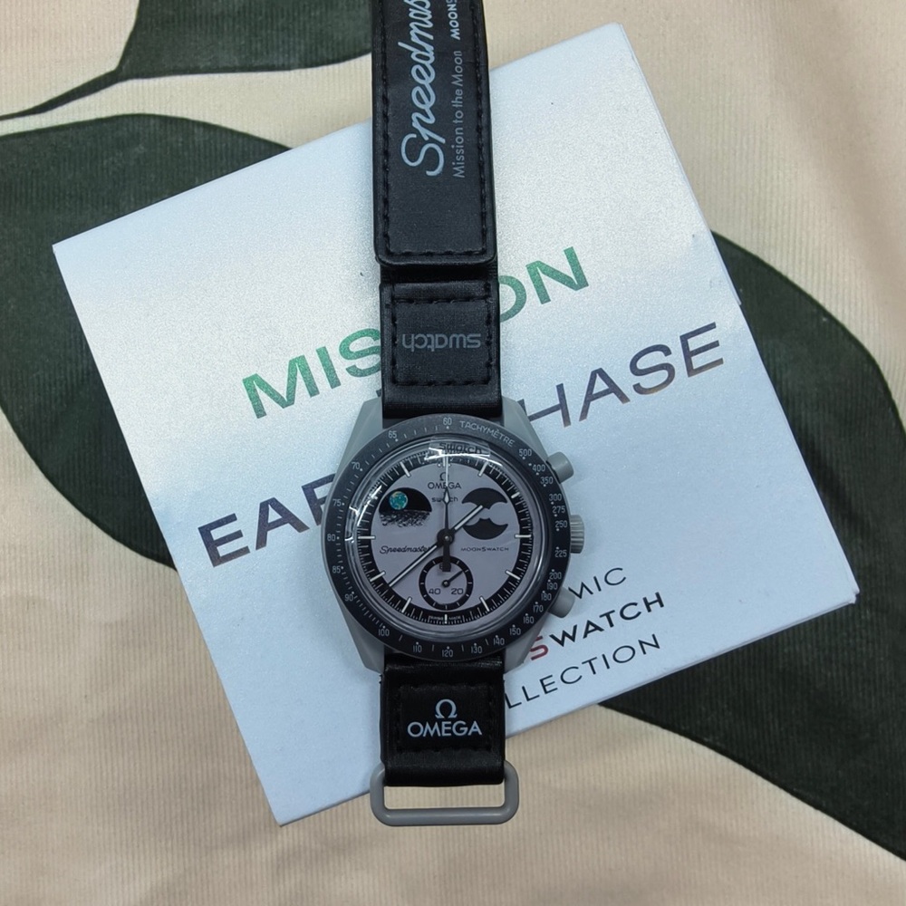 Swatch x Omega Bioceramic Moonswatch Mission To Earthphase Watch